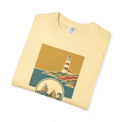 Lighthouse Coastal Graphic T-Shirt - Cape Haven Est. 1950 Nautical Beach Sailing Tee
