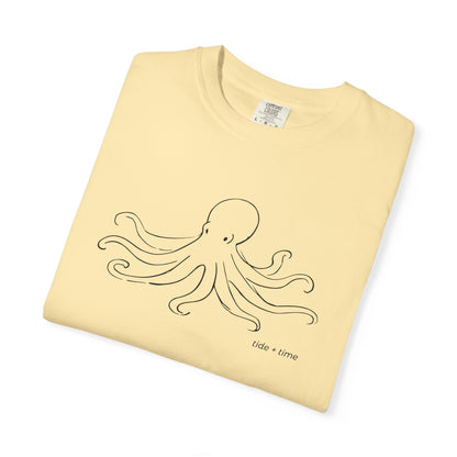 Octopus Line Art T‑Shirt - Minimal Marine Summer Graphic Tee
