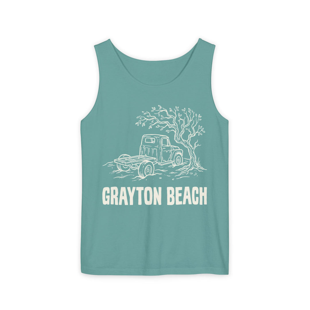 Grayton Beach Vintage Truck Tank | Garment-Dyed Coastal Graphic Tank Top