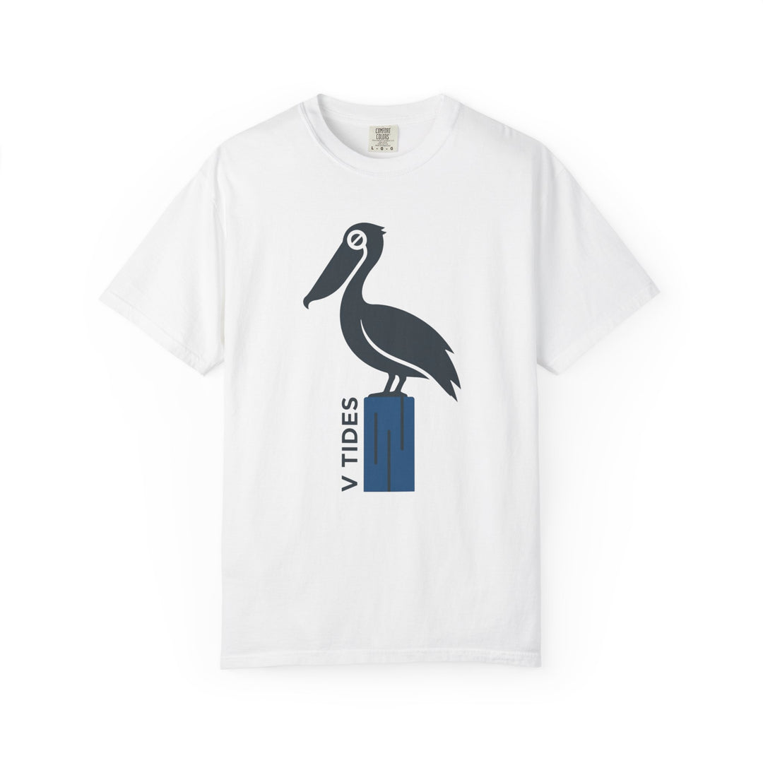 Pelican Dock Graphic T-Shirt | V Tides Coastal Garment-Dyed Tee