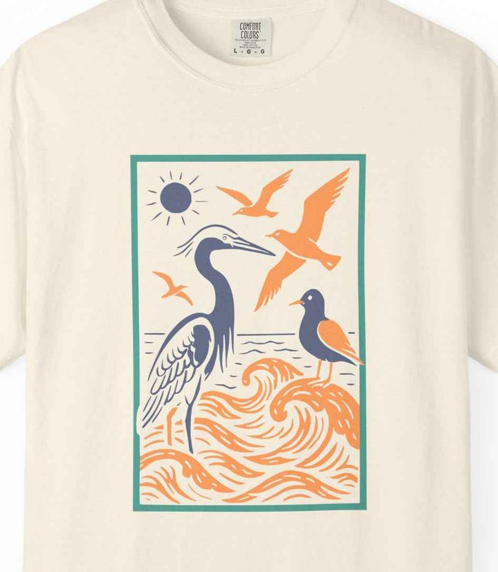 Serene Coastal Nature Scene, Garment-Dyed Unisex T-Shirt