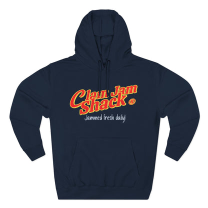 Clam Jam Shack Fleece Hoodie - Perfect for Casual Days, Ideal Gift for Clam Lovers, Versatile for All Seasons, Trendy Streetwear