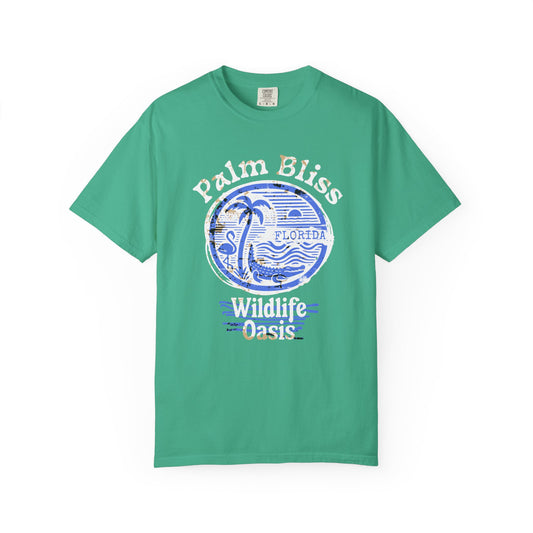 Palm Bliss Wildlife Oasis T-Shirt, Unisex Beach Shirt, Summer Vacation Tee, Gift for Ocean Lovers, Florida Apparel