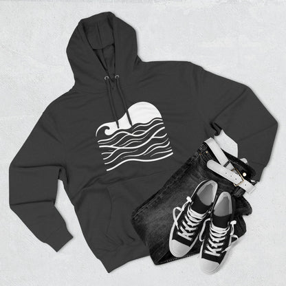 Atlantic Ocean Wave Fleece Hoodie - Cozy Surf-Inspired Sweatshirt, Beach Lover Gift, Winter Apparel, Casual Wear, Perfect for Surfing Trips!