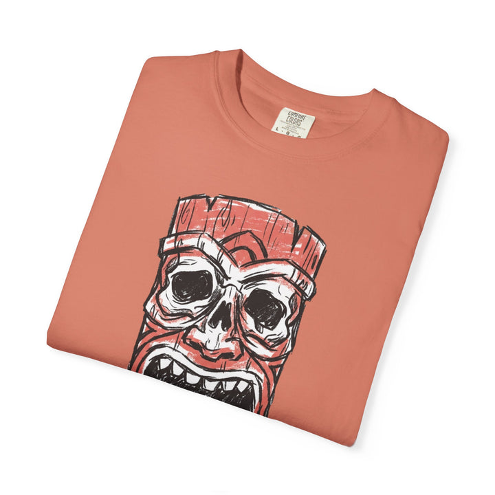 Red Tiki Skull Graphic T-Shirt | FIVE TIDES Surf &amp; Beach Vibe Tee