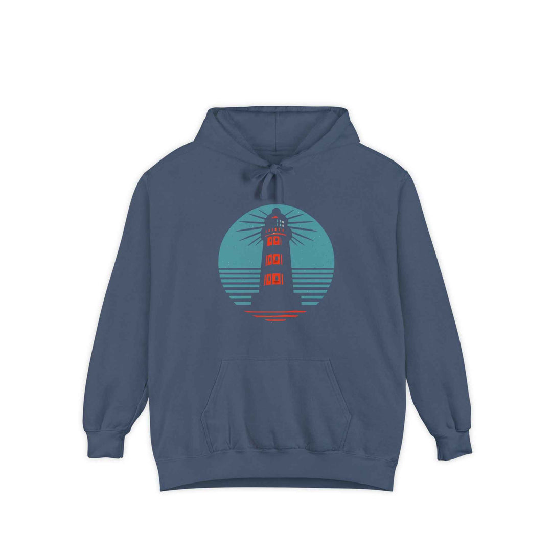 Coastal Lighthouse Pullover , Garment-Dyed Unisex Hoodie