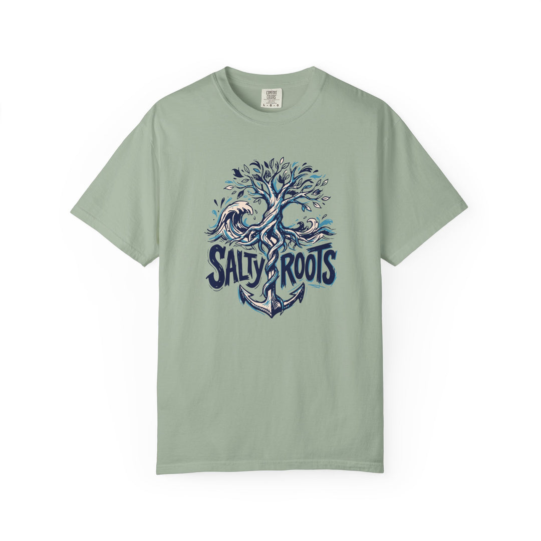 Salty Roots Anchor Tree T-Shirt - Garment-dyed Cotton