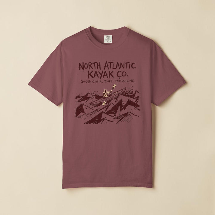 Brown t-shirt with graphic of a car and text &