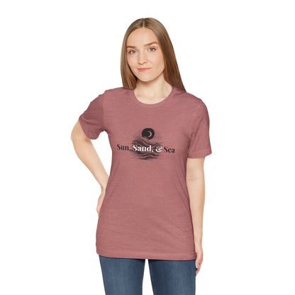 Sun Sand Sea Unisex Casual Summer Tee Shirt, Beachwear, Gift for Travelers, Vacation Outfit, Relaxed Style, Trending Store, Cool T-Shirt