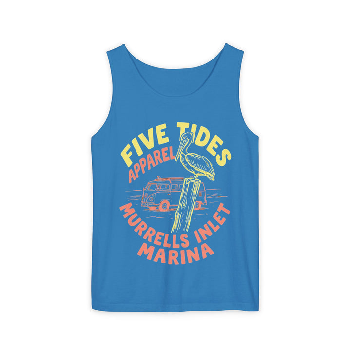 Murrells Inlet Marina Tank | Garment-Dyed Vintage Pelican Graphic Tank Top