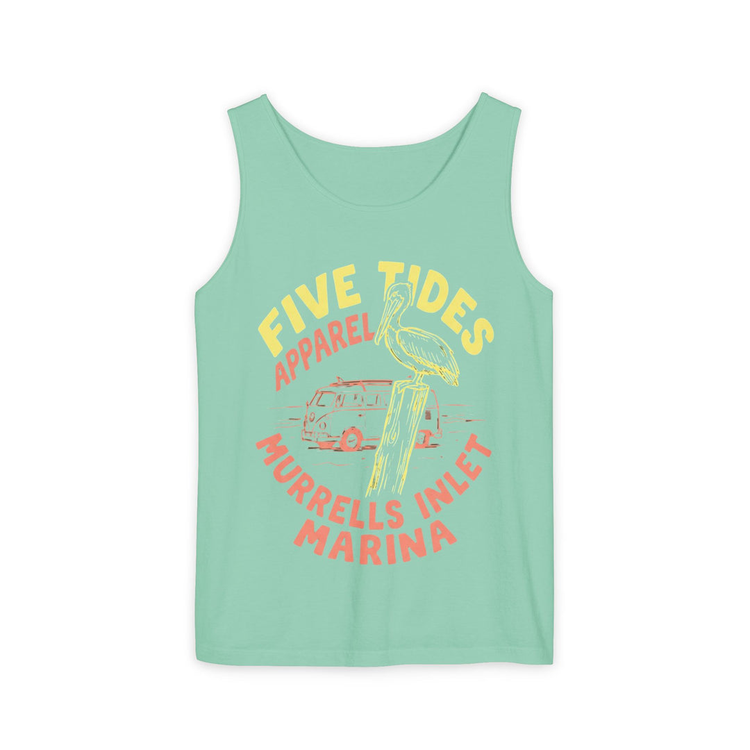 Murrells Inlet Marina Tank | Garment-Dyed Vintage Pelican Graphic Tank Top