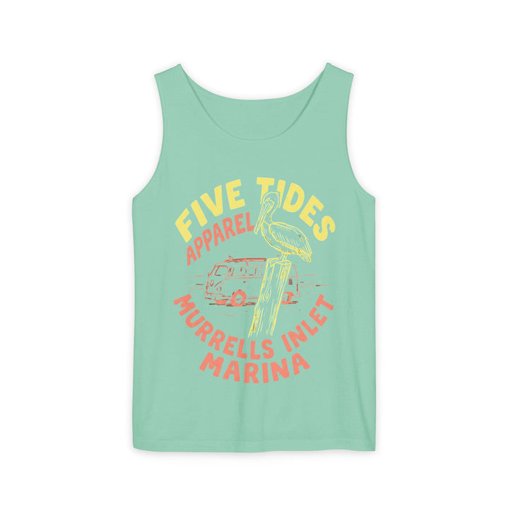 Murrells Inlet Marina Tank | Garment-Dyed Vintage Pelican Graphic Tank Top