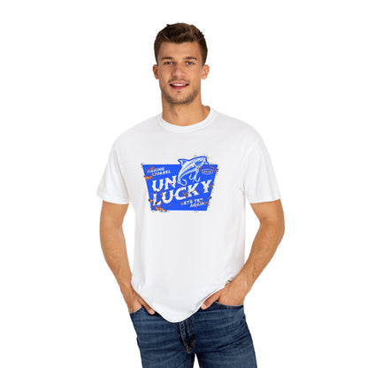 Lucky Fishing T-Shirt, Unisex Garment-Dyed Tee, Great for Fishermen, Perfect Gift for Anglers, Outdoor Adventure Apparel, Fishing