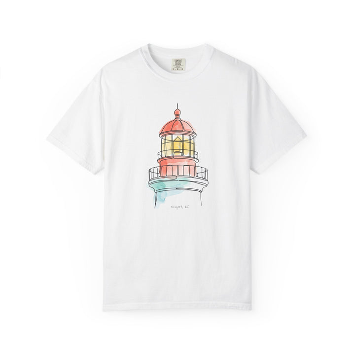 Lighthouse Watercolor Tee | Garment-Dyed Coastal Nautical Graphic