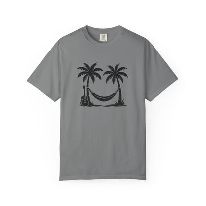 Tropical Vibes T-Shirt - Unisex Garment-Dyed Tee, Relaxing Beachwear, Cool Summer Style, Gift for Music Lovers, Vacation Outfit