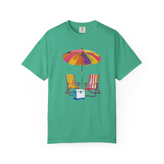 Beach Chairs Vibe T-Shirt, 100% Ring-Spun Garment-Dyed Cotton