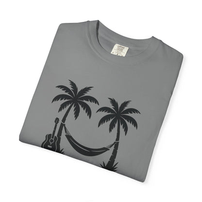 Tropical Vibes T-Shirt - Unisex Garment-Dyed Tee, Relaxing Beachwear, Cool Summer Style, Gift for Music Lovers, Vacation Outfit