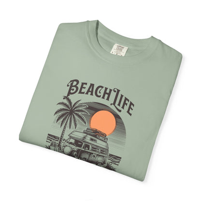 Beach Life Graphic T-Shirt, 100% Ring-Spun Garment-Dyed Cotton