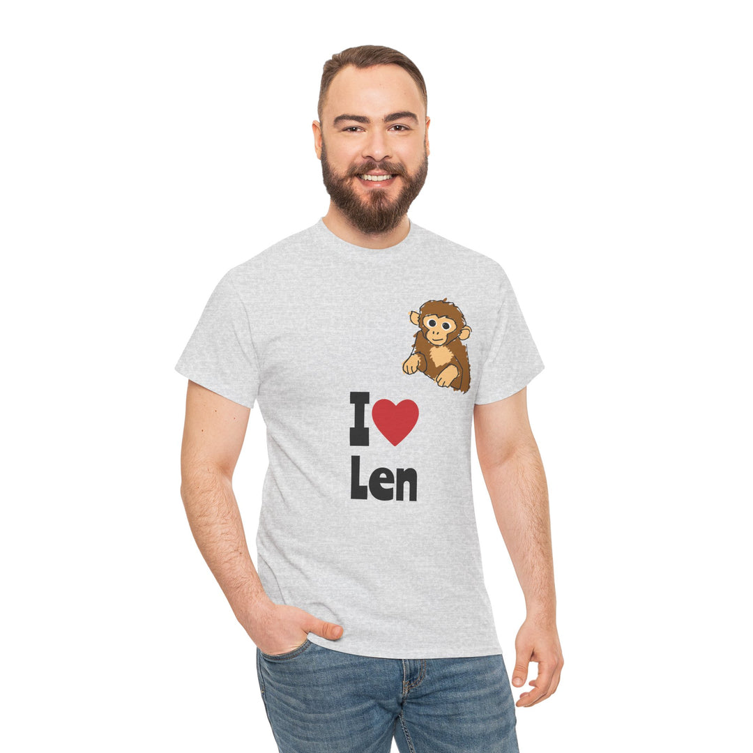 I  heart Len T-Shirt — Cute Monkey Graphic Tee for Fans &amp; Gifts
