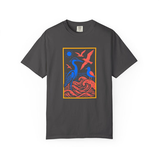 Vibrant Nature Garment-Dyed T-Shirt, Stylish Unisex Tee, Graphic Print Shirt, Casual Wear, Eco-Friendly Fashion