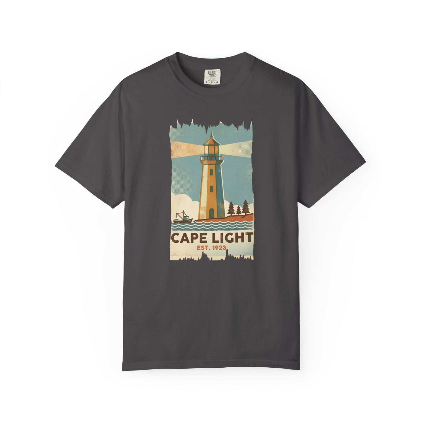 Cape Light Lighthouse Retro Graphic T-Shirt - Vintage Summer Ocean Tee