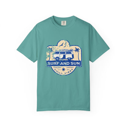 Chill Vibes Surf T-Shirt, Unisex Beach Tee, Casual Summer Shirt, Surf and Sun Apparel, Vacation Clothing, Gift for Surf Lovers