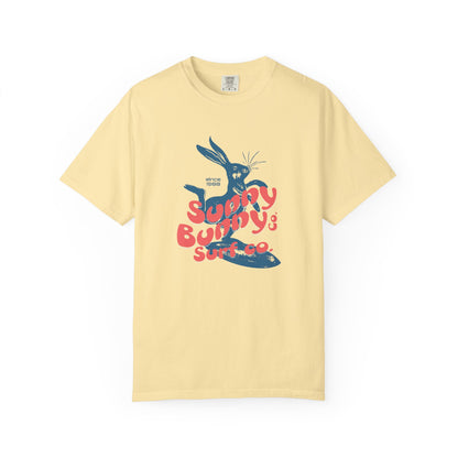 Playful Bunny Surfer Unisex Vintage T-shirt for Surf Lovers, Graphic Tee, Beachwear, Summer Vacay, Unique Gift for Her Or Him