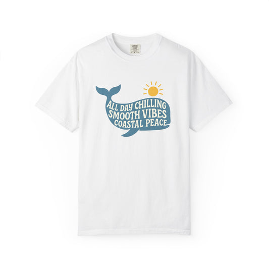 Coastal Vibes T-Shirt, Whale Graphic Tee, Summer Beachwear, Relaxed Unisex Top, Vacation Essentials, Ocean Lover Gift