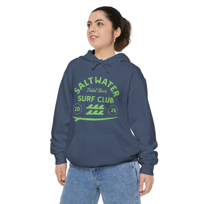 Salt Water Surf Club Hoodie, Garment-Dyed Unisex Hoodie, Saltwater Hoodie, Casual Beachwear, Comfortable Surf Apparel, Gift for Surfers