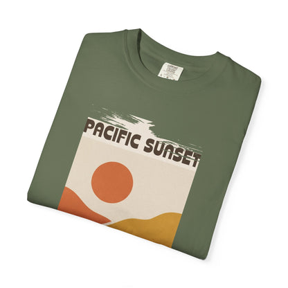 Pacific Sunset T-Shirt - Retro Beach Wave Graphic Tee