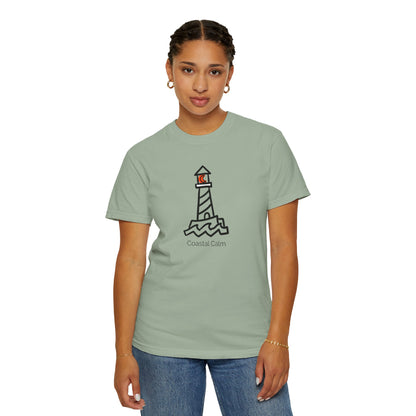 Lighthouse "Coastal Calm" Graphic T-Shirt, Summer Fashion Beach Tee