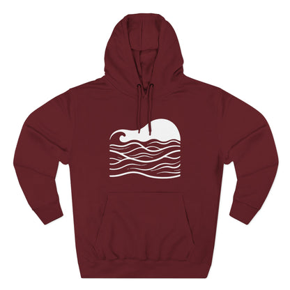 Atlantic Ocean Wave Fleece Hoodie - Cozy Surf-Inspired Sweatshirt, Beach Lover Gift, Winter Apparel, Casual Wear, Perfect for Surfing Trips!