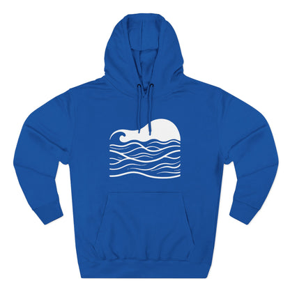 Atlantic Ocean Wave Fleece Hoodie - Cozy Surf-Inspired Sweatshirt, Beach Lover Gift, Winter Apparel, Casual Wear, Perfect for Surfing Trips!