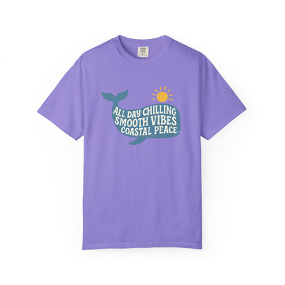 Coastal Vibes T-Shirt, Whale Graphic Tee, Summer Beachwear, Relaxed Unisex Top, Vacation Essentials, Ocean Lover Gift
