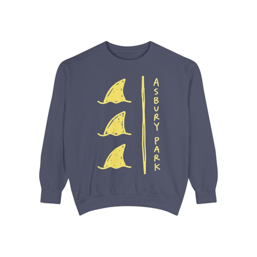 Asbury Park Shark Fin Garment-dyed Sweatshirt - FIVE TIDES APPAREL