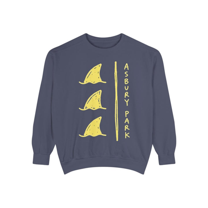Asbury Park Shark Fin Garment-dyed Sweatshirt - FIVE TIDES APPAREL