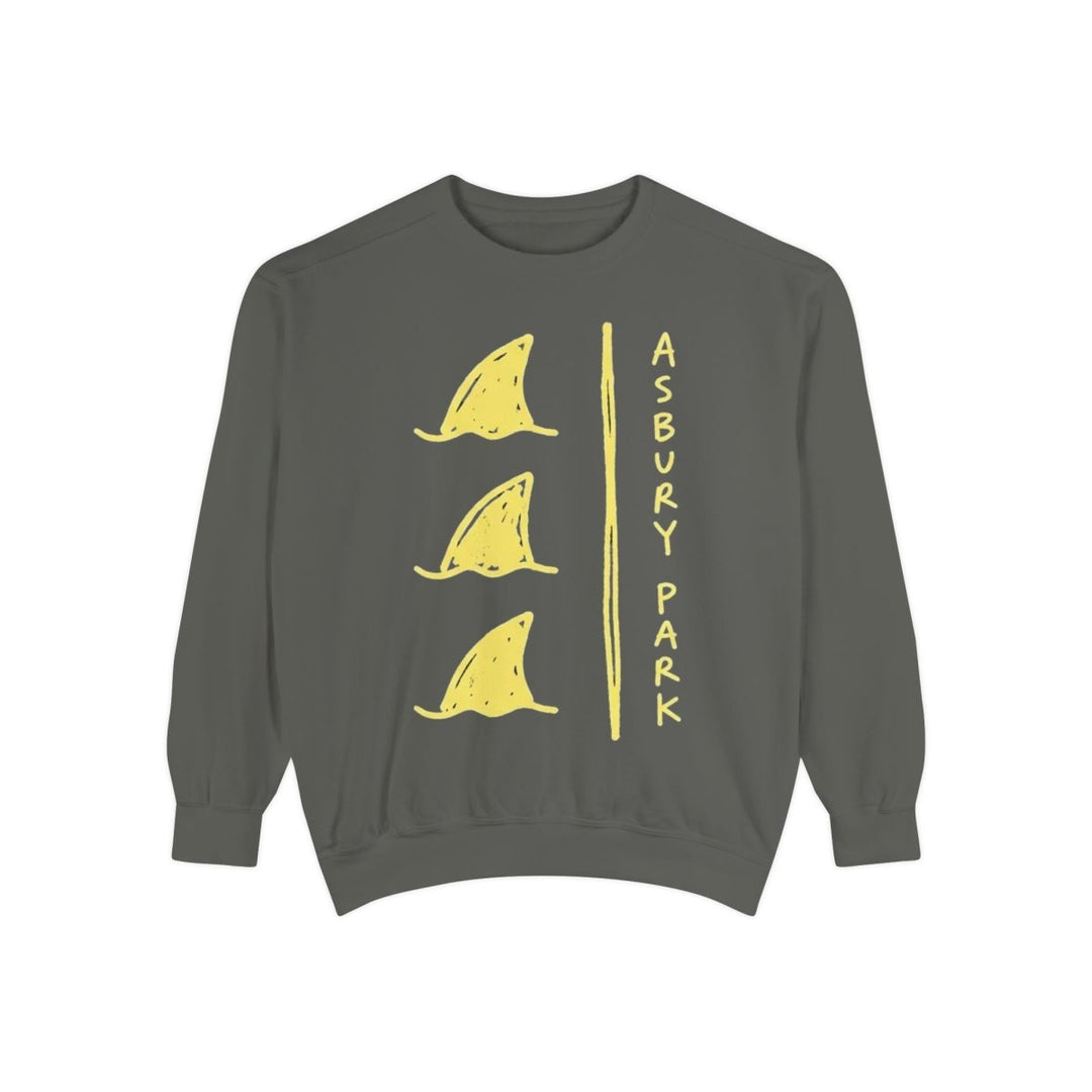 Asbury Park Shark Fin Garment-dyed Sweatshirt - FIVE TIDES APPAREL