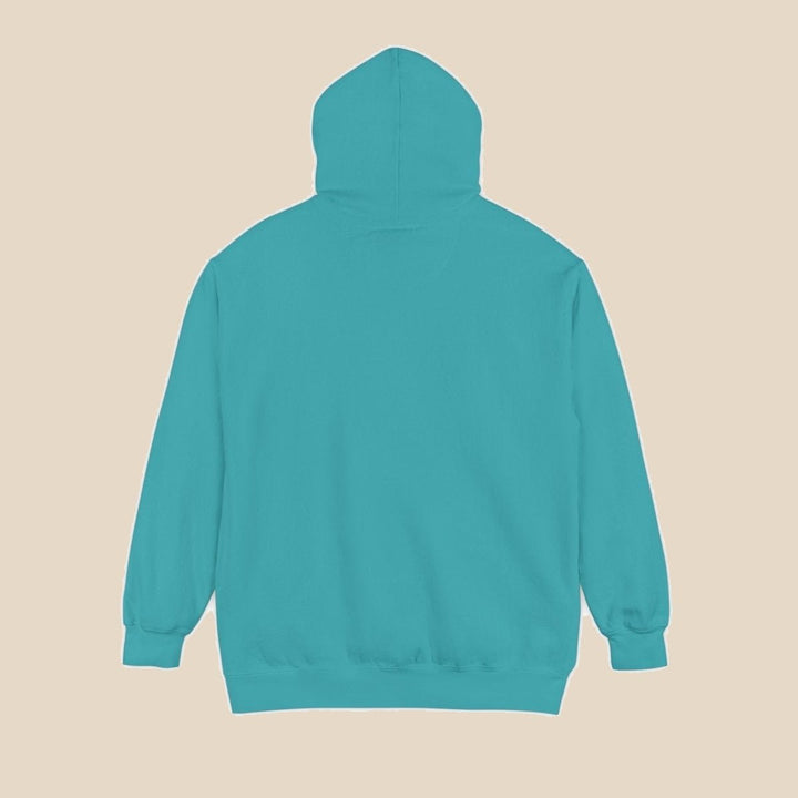Charleston Sea Oats seafoam hoodie flat lay — plain back of this coastal graphic pullover by Five Tides Apparel
