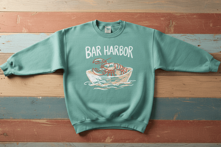 Bar Harbor Seafoam Driftwood Flat Lay