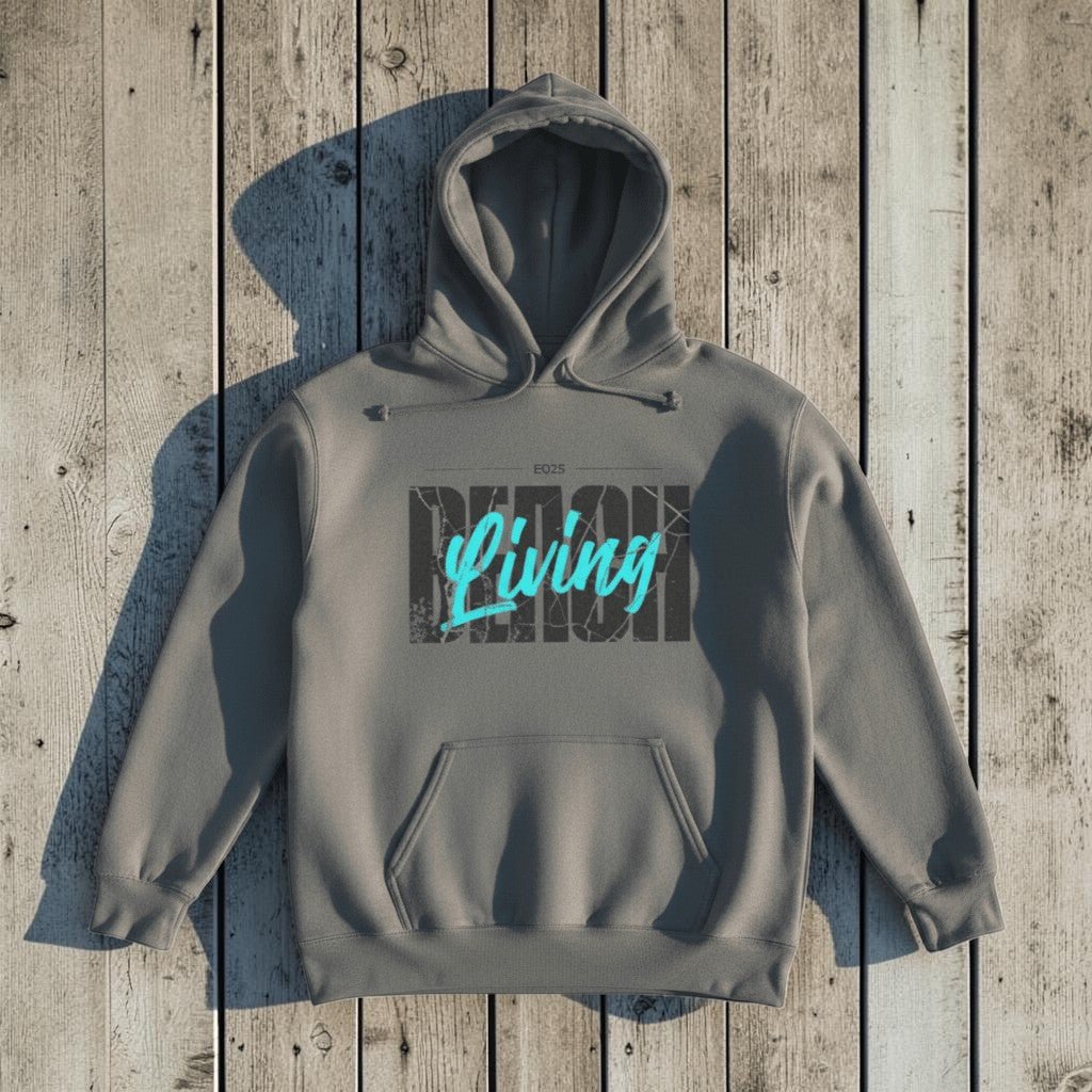Grey Beach Living hoodie - white background