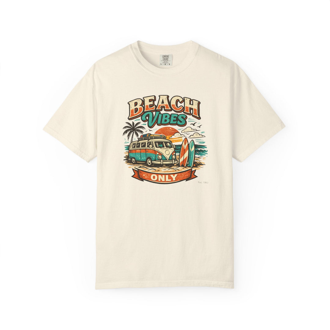 Beach Vibes Surf Van Retro Sunset — Garment-Dyed T-Shirt - FIVE TIDES APPAREL
