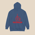 Beaufort Breakwater Diner true navy hoodie back view — Coastal Water-Testing Station graphic pullover by Five Tides Apparel