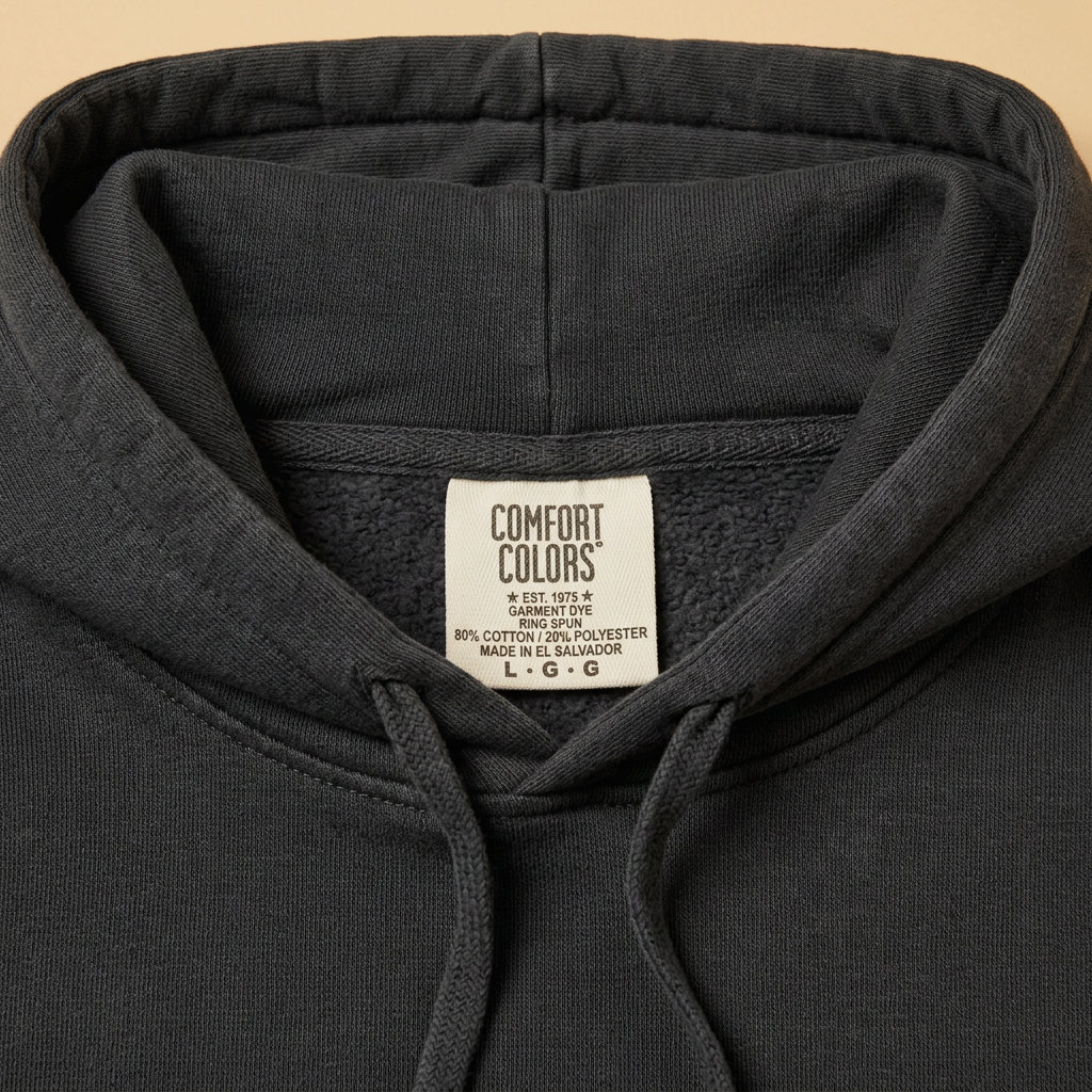 Big Sur hoodie neckline detail