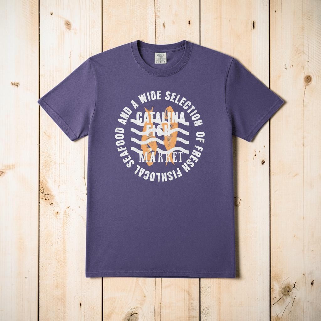 Catalina Fish Market Select Graphic Tee — Grape on Colorful Driftwood