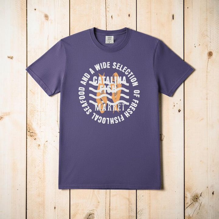 Catalina Fish Market Select Graphic Tee — Grape on Colorful Driftwood
