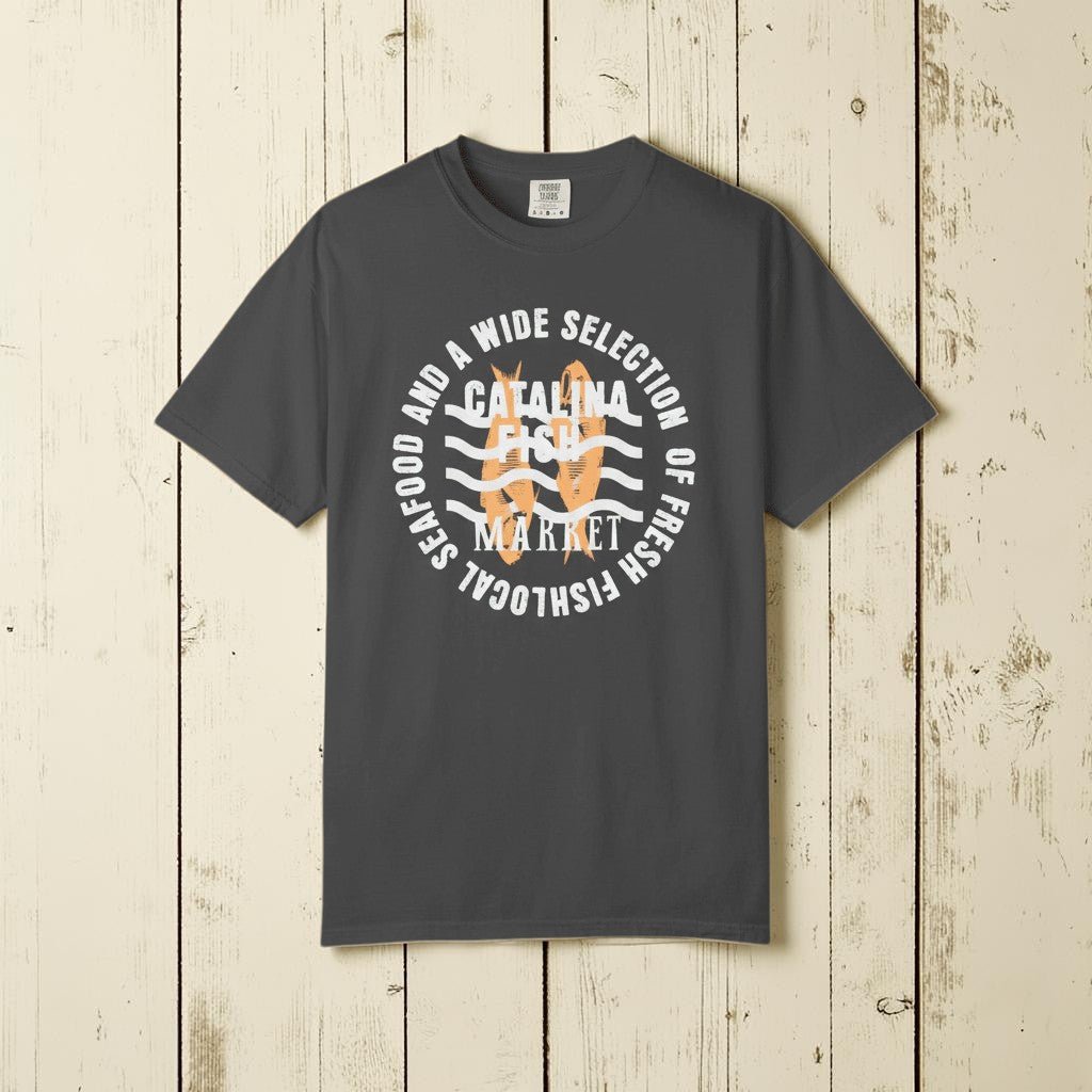Catalina Fish Market Select Graphic Tee — Graphite on Colorful Driftwood
