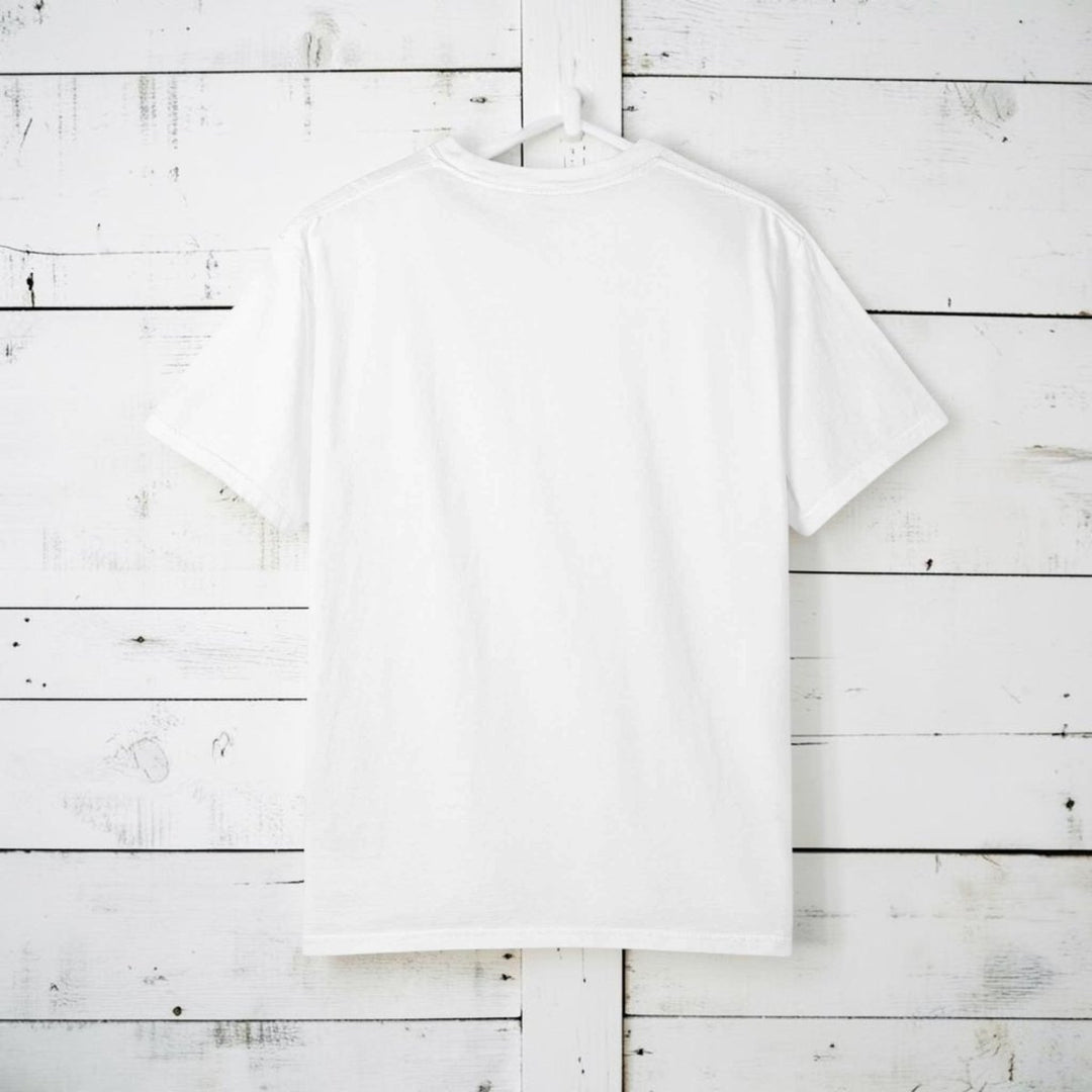 Coastal Calm Graphic T-Shirt — "Coastal Calm For Inland Lives" Sunset Waves Tee