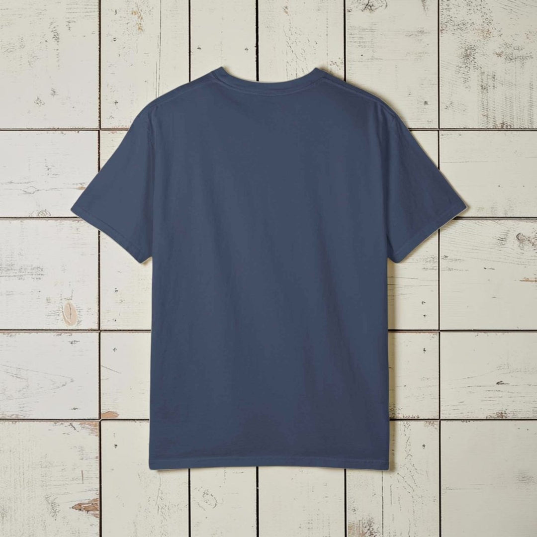 Coastal Calm Graphic T-Shirt — "Coastal Calm For Inland Lives" Sunset Waves Tee
