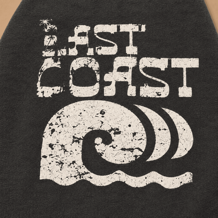 Lost Coast hoodie flat lay, view 3 — vintage wave garment-dyed pullover by Five Tides Apparel