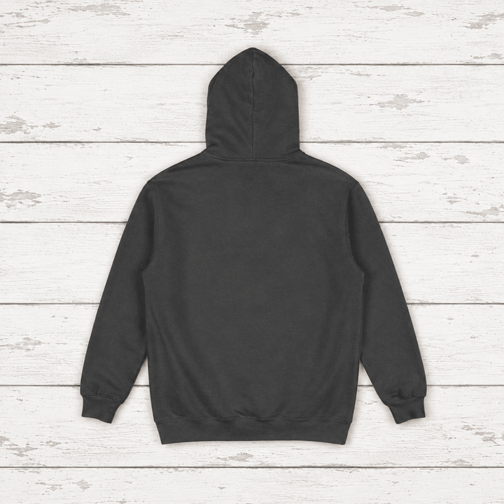 Lost Coast hoodie flat lay, view 2 — vintage wave garment-dyed pullover by Five Tides Apparel